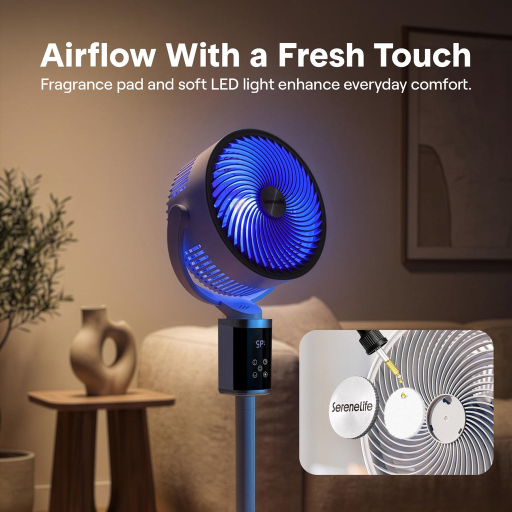 Standing Fan | 90° Vertical & 60° Horizontal Oscillations | Adjustable Pedestal Fan with Remote Control & 6 Speed
