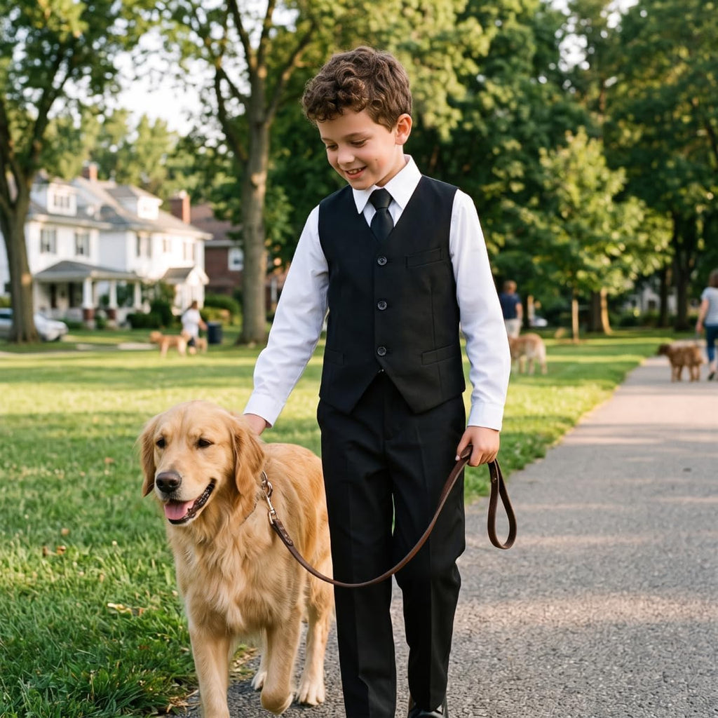 Boys Suits Kids Dress Vest Pants Set Ring Bearer Outfit