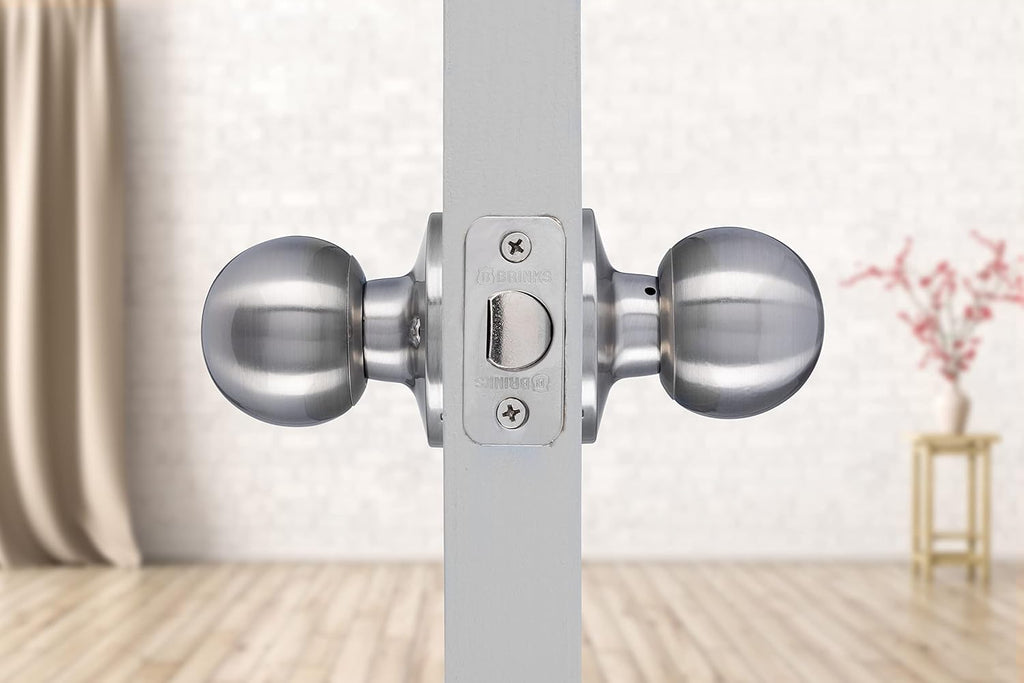 Door Knobs Interior, Non-Locking Transitional Ball Door Knobs, Satin Nickel for Traditional and Transitional Décor
