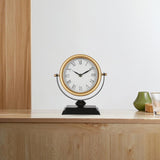 Desk Clock - Classic Vintage Clock and Decorative Shelf Decor,Silent Non-Ticking Clock with Distressed Metal Frame for Office, Living...
