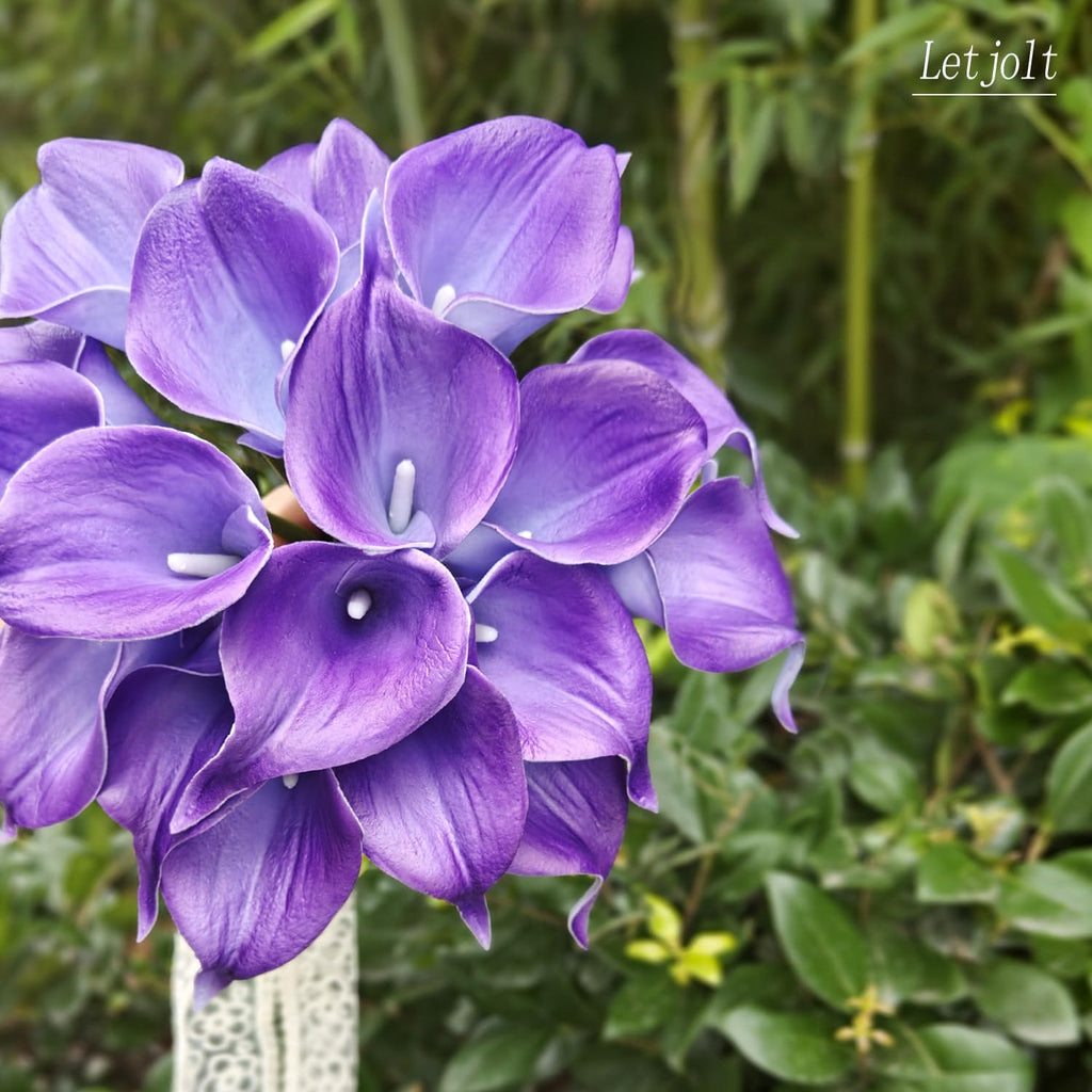 Purple Calla Lily Artificial Flowers 20 Pieces Bouquet