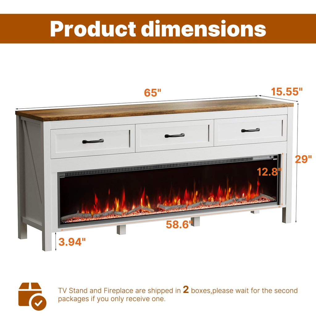 65" Modern for TVs Up to 75 Inch, Off White