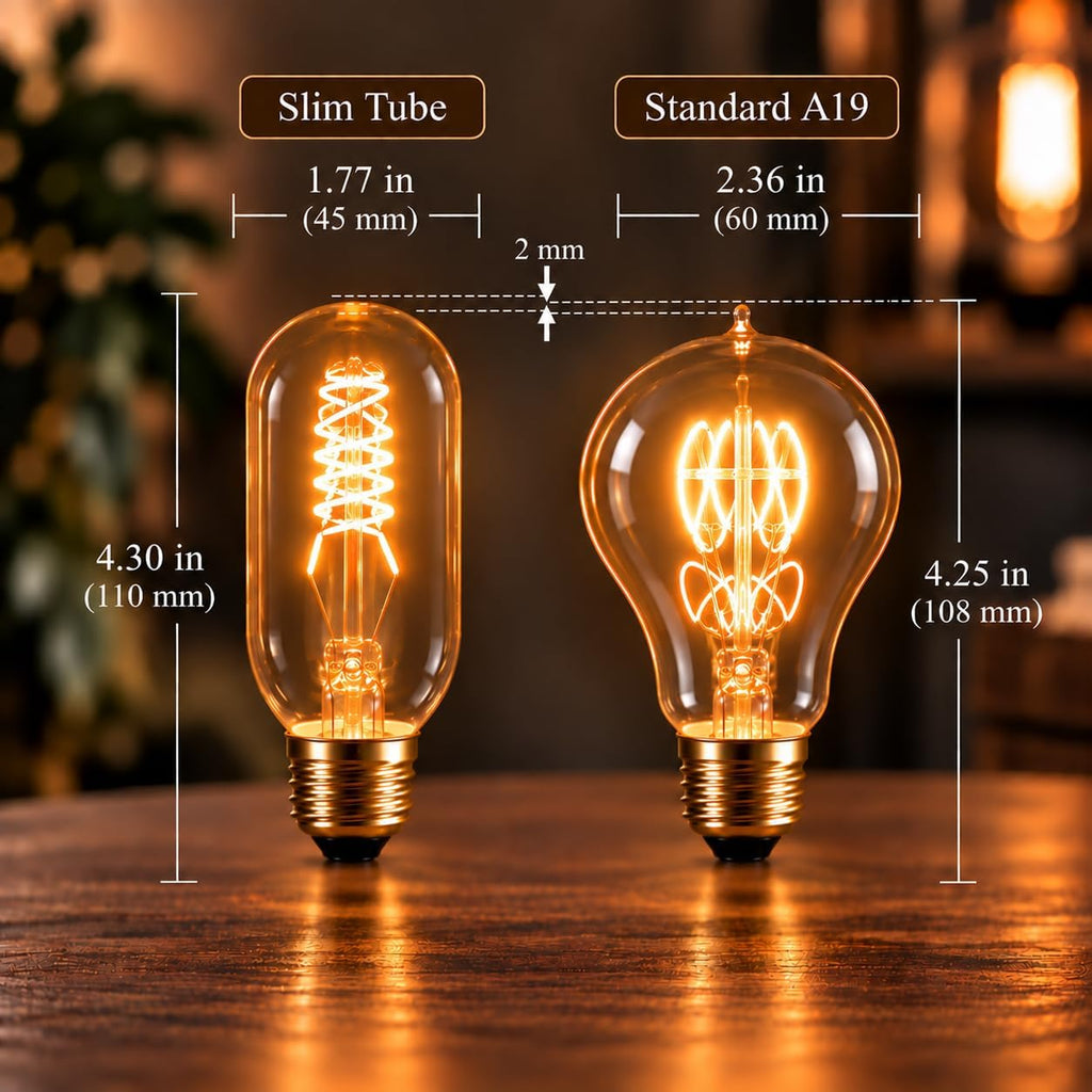 Edison Light Bulbs 40 Watt Dimmable T45 Vintage Warm Bulbs