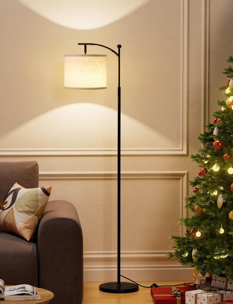 60" Modern Floor Lamp with Beige Shade, 9W LED Bulb