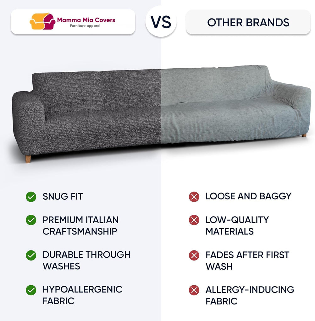 Sofa Slipcover - Stretch Couch Cover - Stylish Cushion Sofa Cover - Soft Fabric Slip Cover - 1-Piece Form Fit