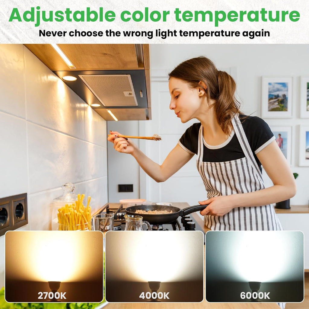 GU10 LED Bulbs 3CCT 2700K/4000K/6000K, GU10 MR16 LED Bulb 6W Equivalent 50W 550 Lumens 38°Spotlight, Non-Dimmable