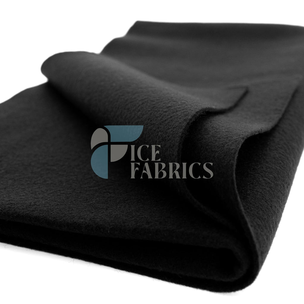 Craft Felt Fabric by The Yard - 72" Wide & 1.6mm Thick Acrylic Felt - Soft and Durable Black Fabric for DIY Arts &