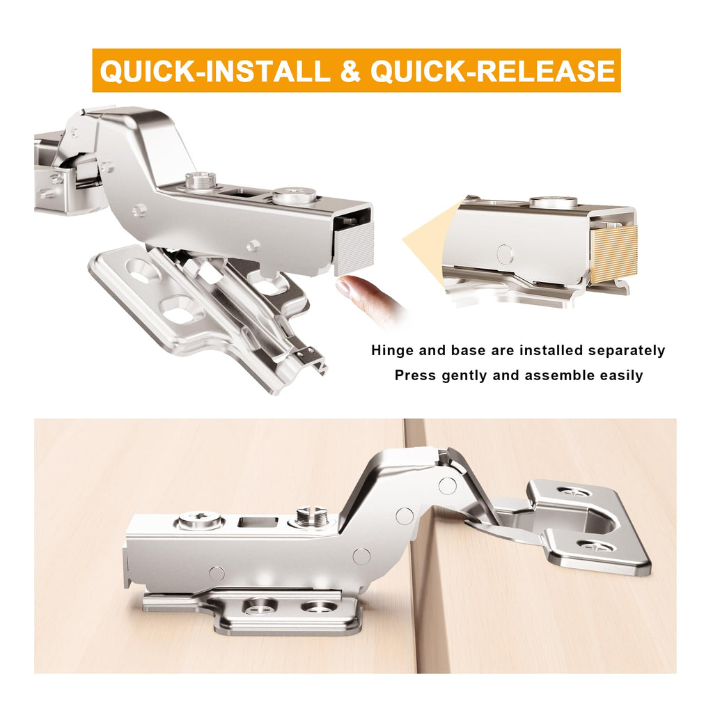 20Pcs Frameless Soft Close Inset Cabinet Hinges 50% Faster Install
