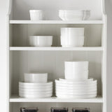 24 Pieces Porcelain Dinnerware Set, Modern White Dish Set for 8, Premium Serving Plates and Bowls Sets