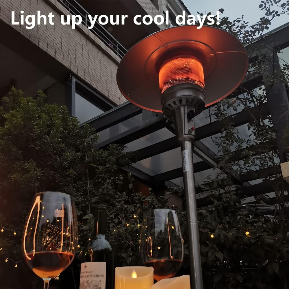 Gas Patio Heater with Wheels And Cover,48,000 BTU of Outdoor Portable LP Propane Commercial Heater ,automatically