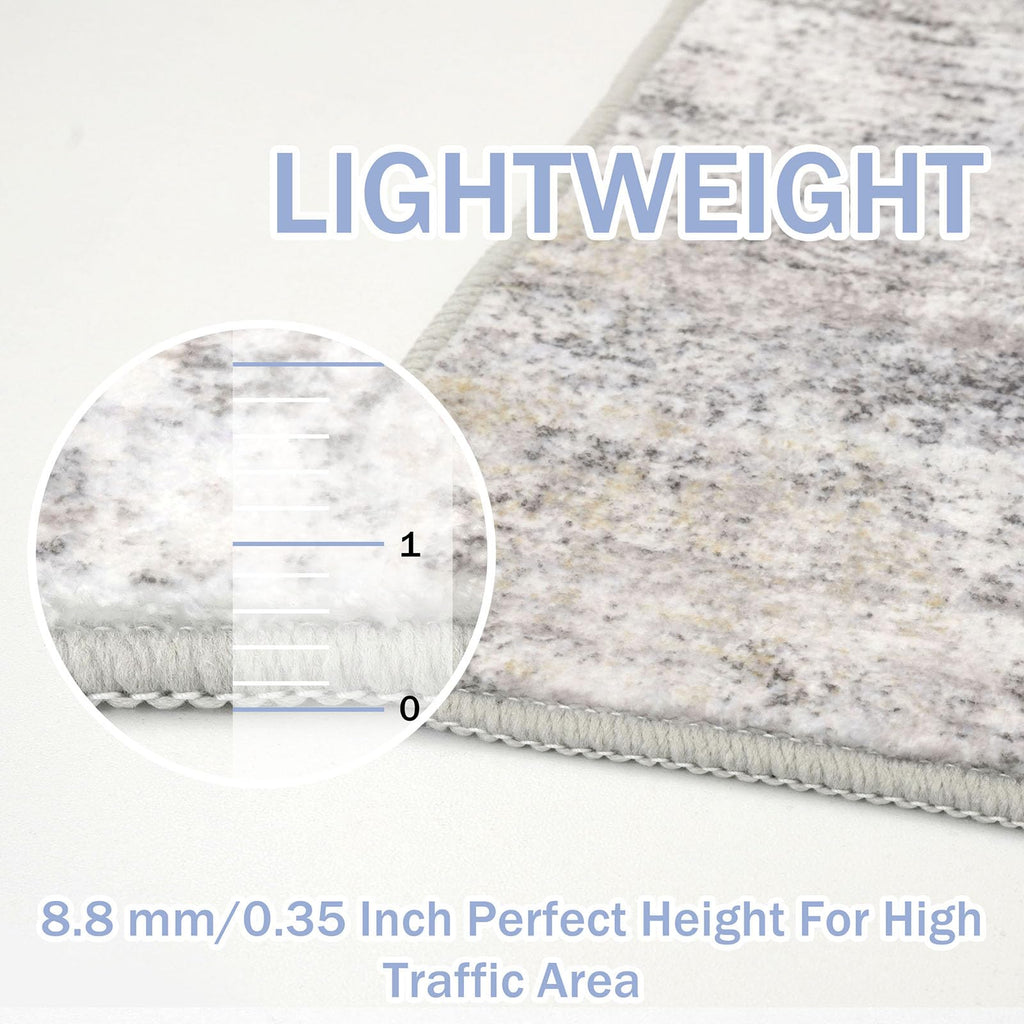 Abstract Runner Rug 2x12 Ft Washable Runners s, Non Slip Kitchen Runner Printed Faux Wool Entryway Runner Indoor