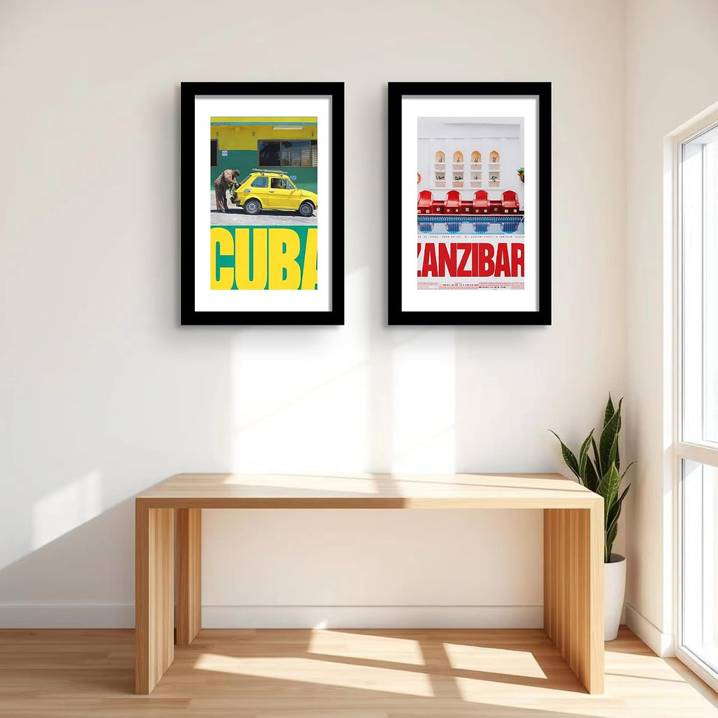 24x36 Poster Frame in Black Wood with Plexiglass 2 Pack