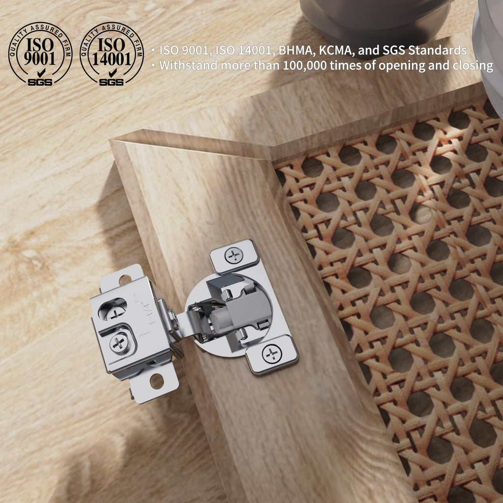 10 Pack Face Frame Cabinet Hinges, 1-1/4" Overlay, Soft Close, 105°