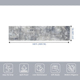 2x10 ft Washable Hallway Runner Rug - Non-Slip Stain-Resistant Low-Pile Long Carpet Runner for Kitch