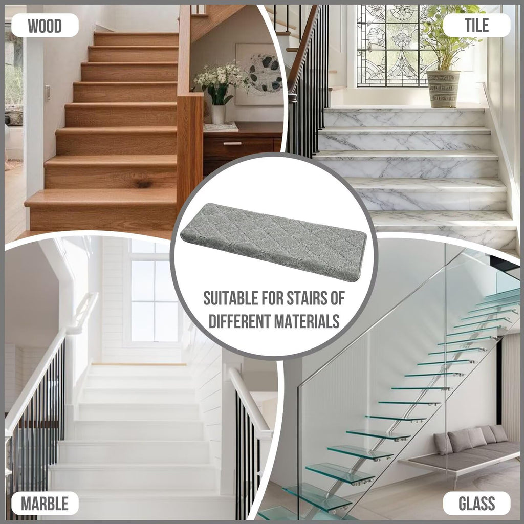 For Wooden Steps Bullnose Non-Slip Stair Runner, 14 Pcs