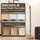 Wood Floor Lamp 30W 3000Lm Super Bright LED Wooden Floor Lamp