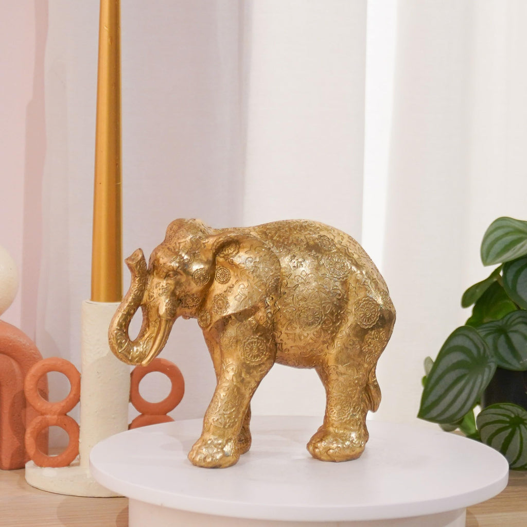 Gold Elephant Statue Home Décor Collectible Figurines