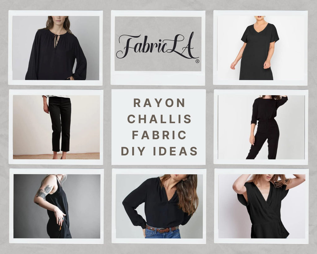 100% Rayon Challis Fabric by The Yard - 58" Wide Soft Lightweight Breathable Draping Fabric for Dresses, Blouses