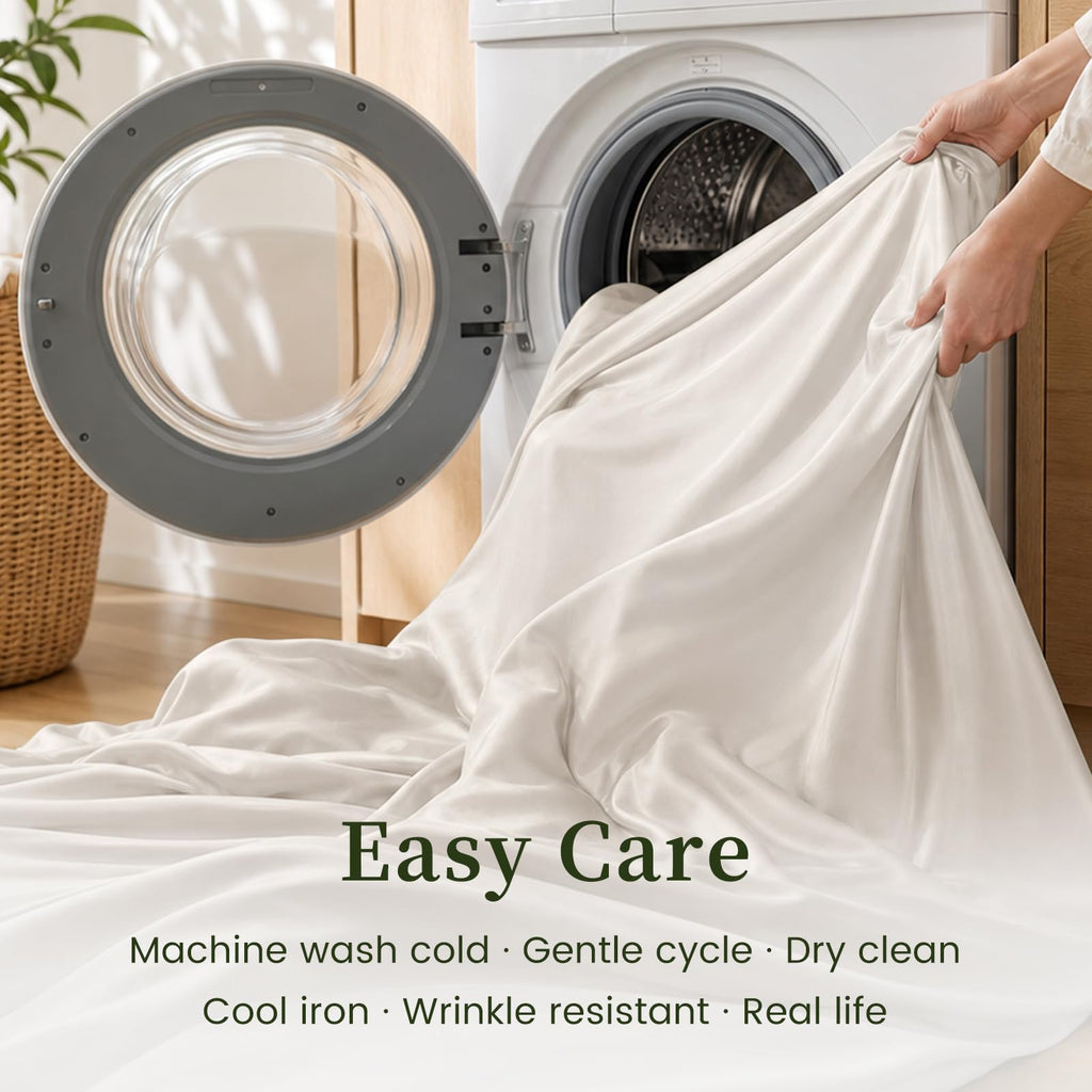 4pc Sheet Set, Viscose derived from Bamboo & Mulberry Silk