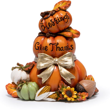 Stacked Scarecrow Figurine, Fall Thanksgiving Indoor Decor