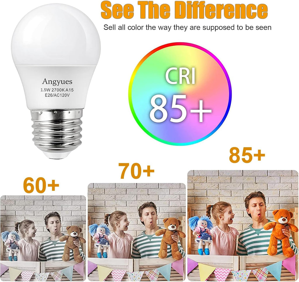15W Light Bulb Equivalent, A15 15Watt Light Bulbs 2700K Soft White