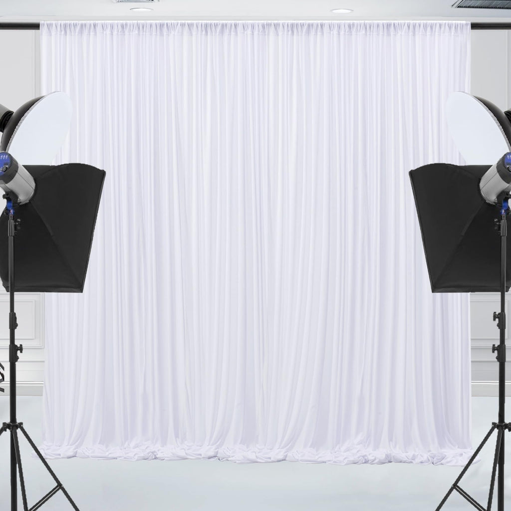 10x10ft Wrinkle Free White Backdrop Curtain for Parties Soft Fabric Drapes Wedding White Curtain Backdrop for