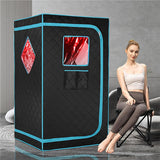 Portable Full Size Infrared Saunas for Home, One Person Full Body Home Spa Tent with Heating Foot Pad, Remote Control, Reinforced Foldable Chair (Black) A129-B0C37D4Y2T