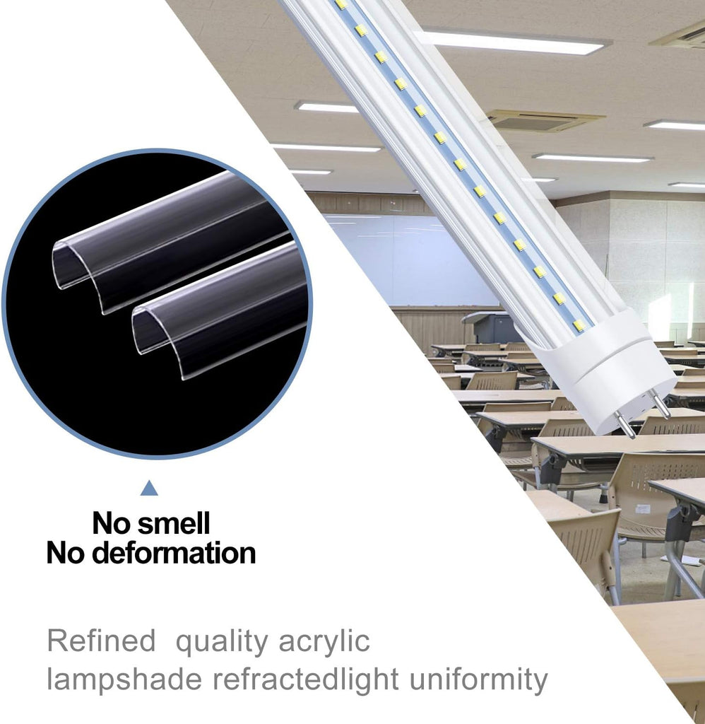 48in LED Tube Light 4FT 5000K Dual-End Powered,T8 Ballast Bypass, 18W (48W Equivalent), 2160 Lumens, Daylight White