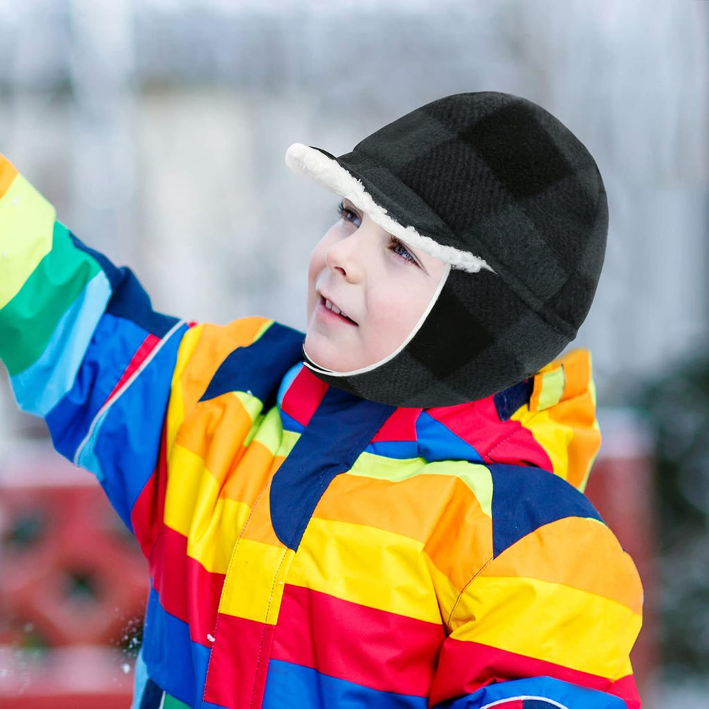 Toddler Winter Hat and Mittens Set Baby Winter Hat with Earflaps Toddler Warm Hats Sherpa Lined Baby Beanies Kids Cap