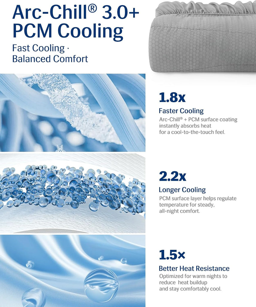 Cooling Mattress Pad King for Hot Sleepers with Arc-Chill 3.0 | PCM Cooling Mattress Topper Stay Cool All Night