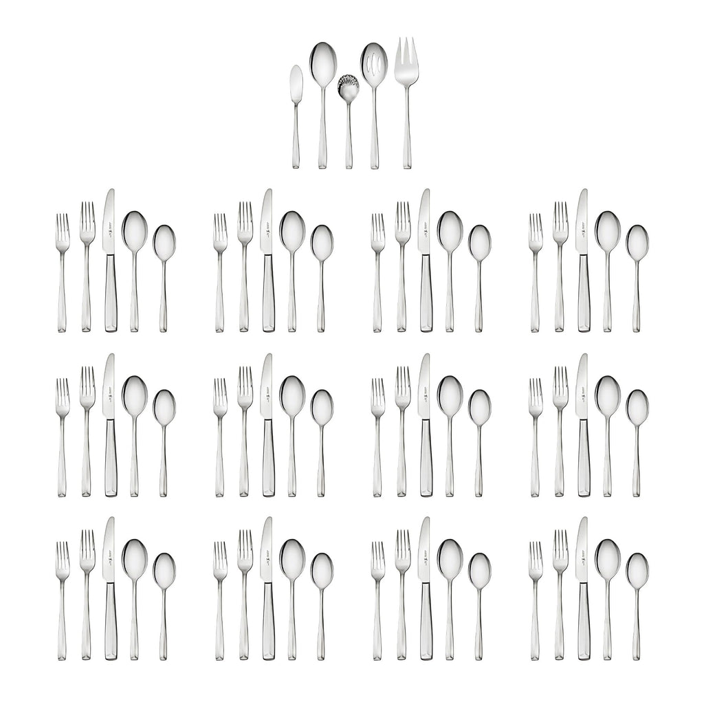 Lani 65-Piece Flatware Set, 18/10 Stainless Steel, Silver