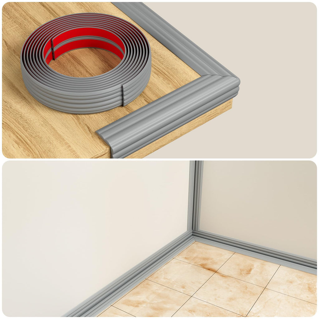Wall Corner Protector Trim, 20 Feet Flexible Inside & Outside Guard, Peel and Stick Molding, Self-Adhesive Strip for