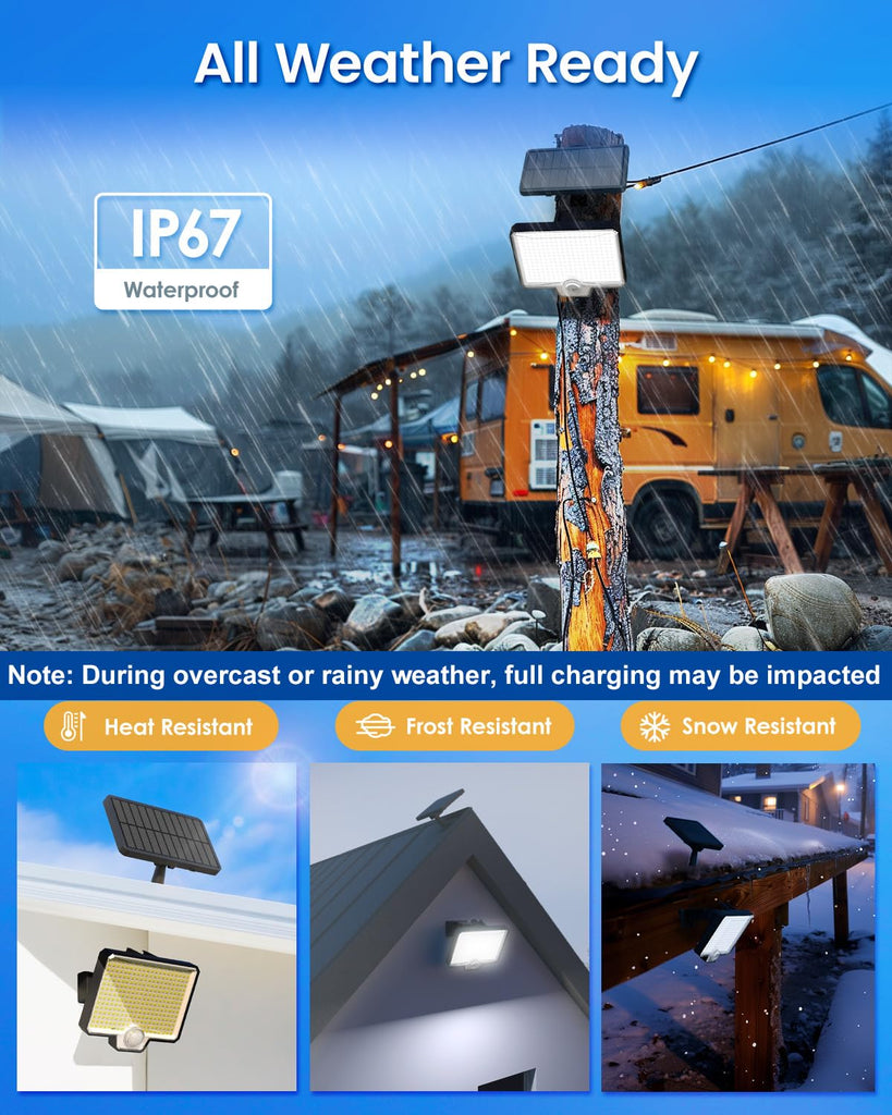 Solar Motion Sensor Outdoor Lights, Flood Lights Waterproof-4 Pack