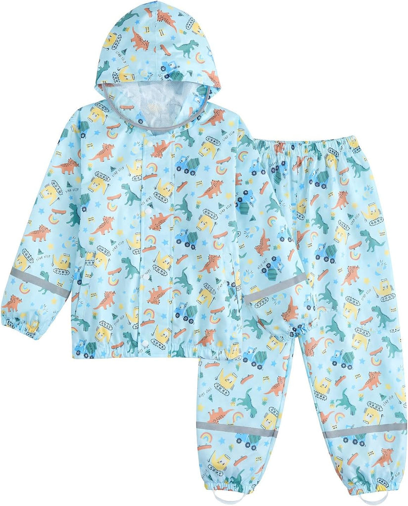 Boys Girls Waterproof Suit,Toddler Piece Raincoat with Portable Storage Bag and Reflective Strip