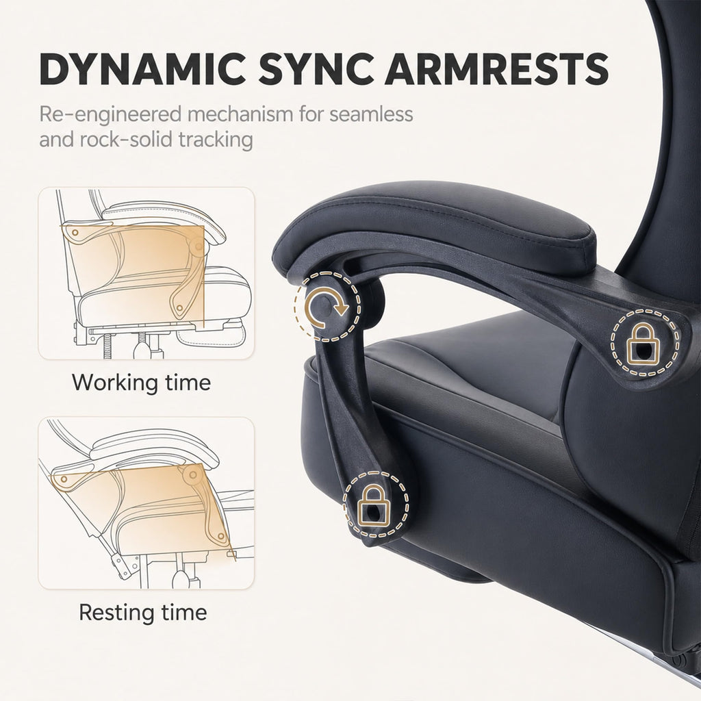 Office Desk Computer Gaming Chair for Adults, Ergonomic High Back Gamer Chair with Massage and Pocket Spring Cushion