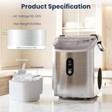 Nugget Ice Makers Countertop with Auto-Cleaning, 35lbs/Day, Portable Sonic Ice Machine with Handle, Basket and Scoop