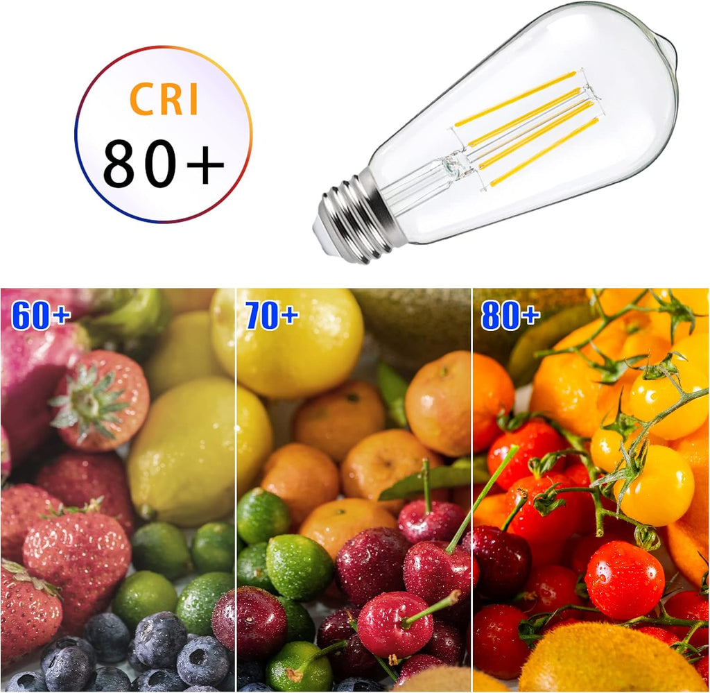 ST64 Dusk to Dawn LED Light Bulb Outdoor,E26,6W,2700K,650lm,4Pack