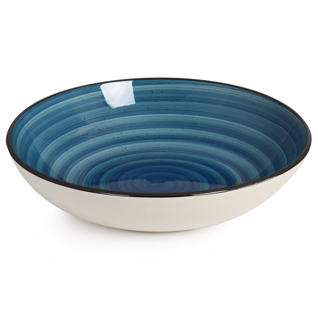Gia 24 Piece Stoneware Dinnerware Set (Dark Blue)