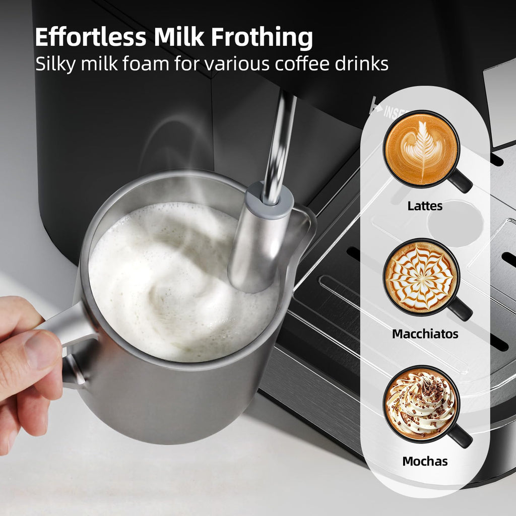 3.5Bar Espreeso Machine 4-Cup Compact Coffee Maker 800W Black