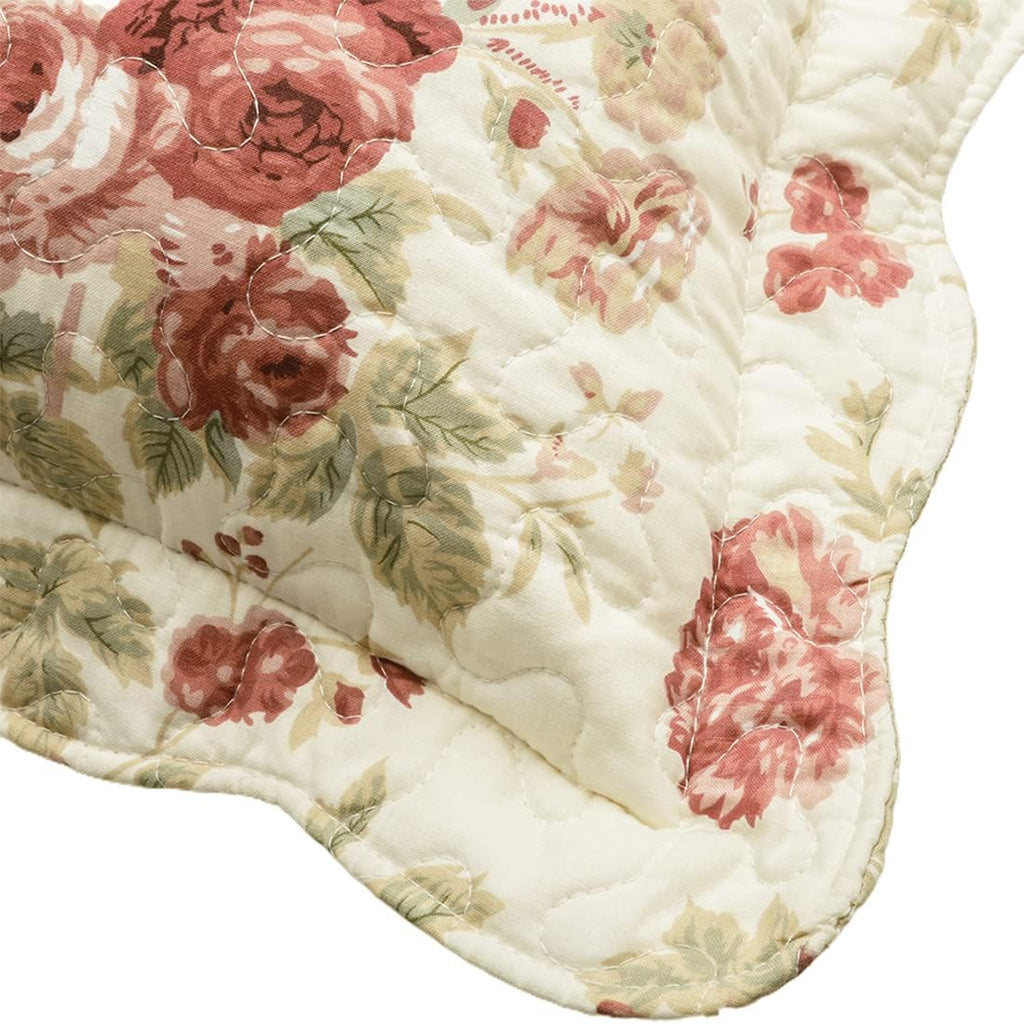 Boho Floral Patchwork Pillow Shams Pack of 2 Farmhouse 100% Cotton Quilted Soft Decorative Pillow Cases Set