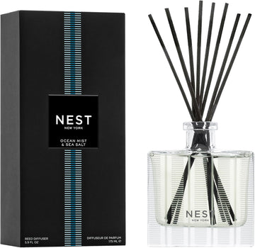 Reed Diffuser, Ocean Mist & Sea Salt - 5.9 fl oz - Fragrance for Up to 90 Days - Reusable, Refillable Glass Holder - Set of 59
