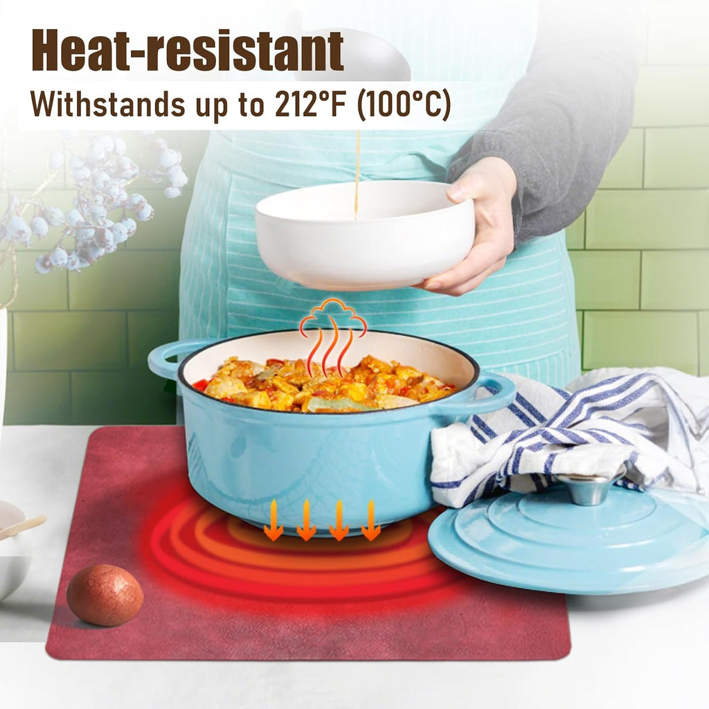UnivoColors Placemats,Heat Resistant Placemats Washable 12 x 17 Inch,Waterproof Table Mats,Wipeable Pu Place - Set of 4