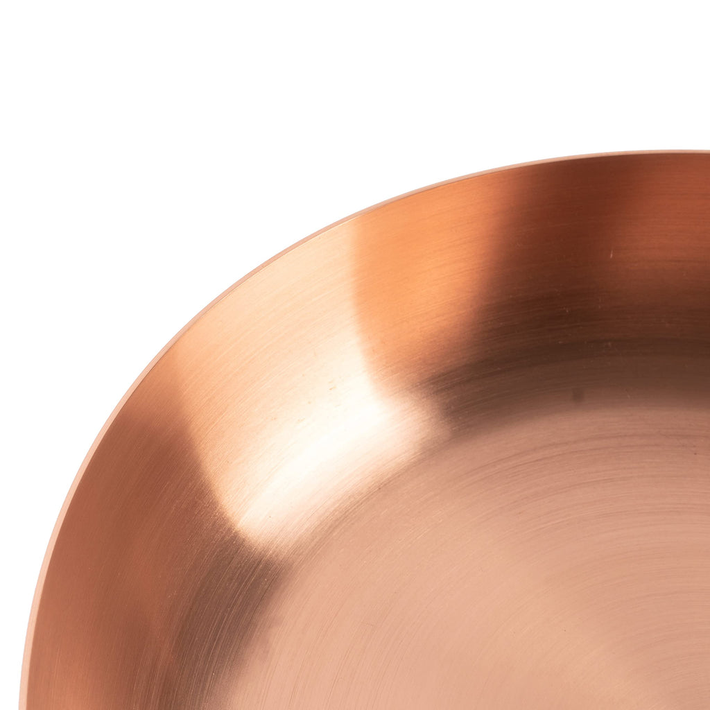Pure copper frying pan Ø 9.5 in, thick-walled | skillet made of solid copper without coating (Medium)