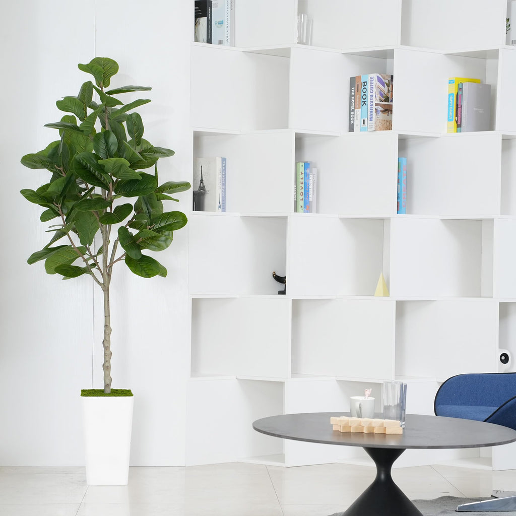 Artificial Fiddle Leaf Fig Tree 6ft - Realistic Tall Fake Plants Home Living Room Bedroom Decor Indoor Outdoor