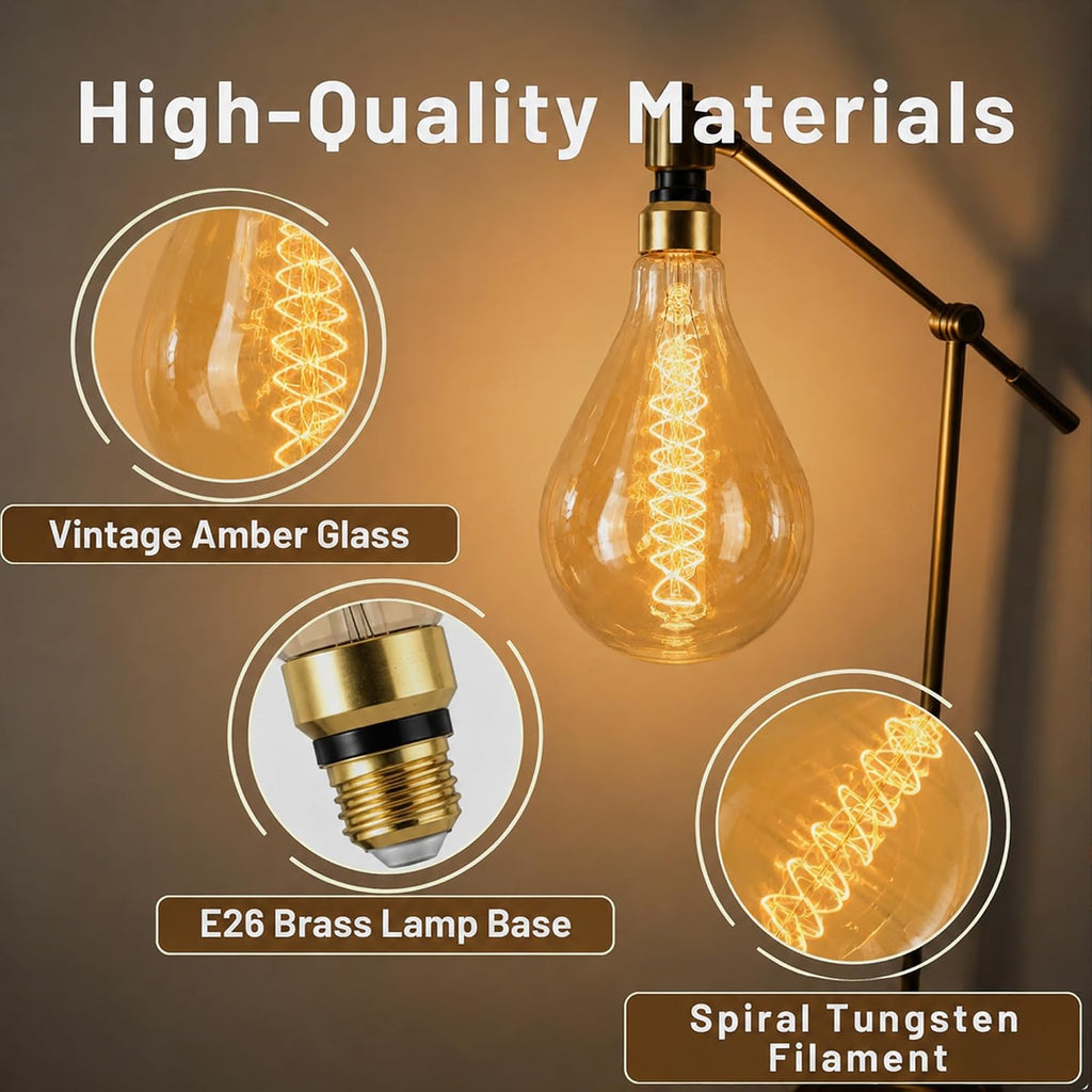 2700K PS52/PS160 Oversized Warm Edison Light Bulbs 60W