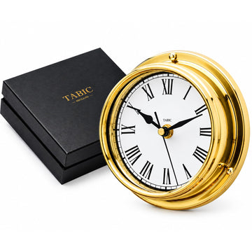 Classic Brass Roman Wall Clock, Heavy Lacquered Brass (1/2kg), Qaulity Timepiece for Any Home Decor, Great Gift