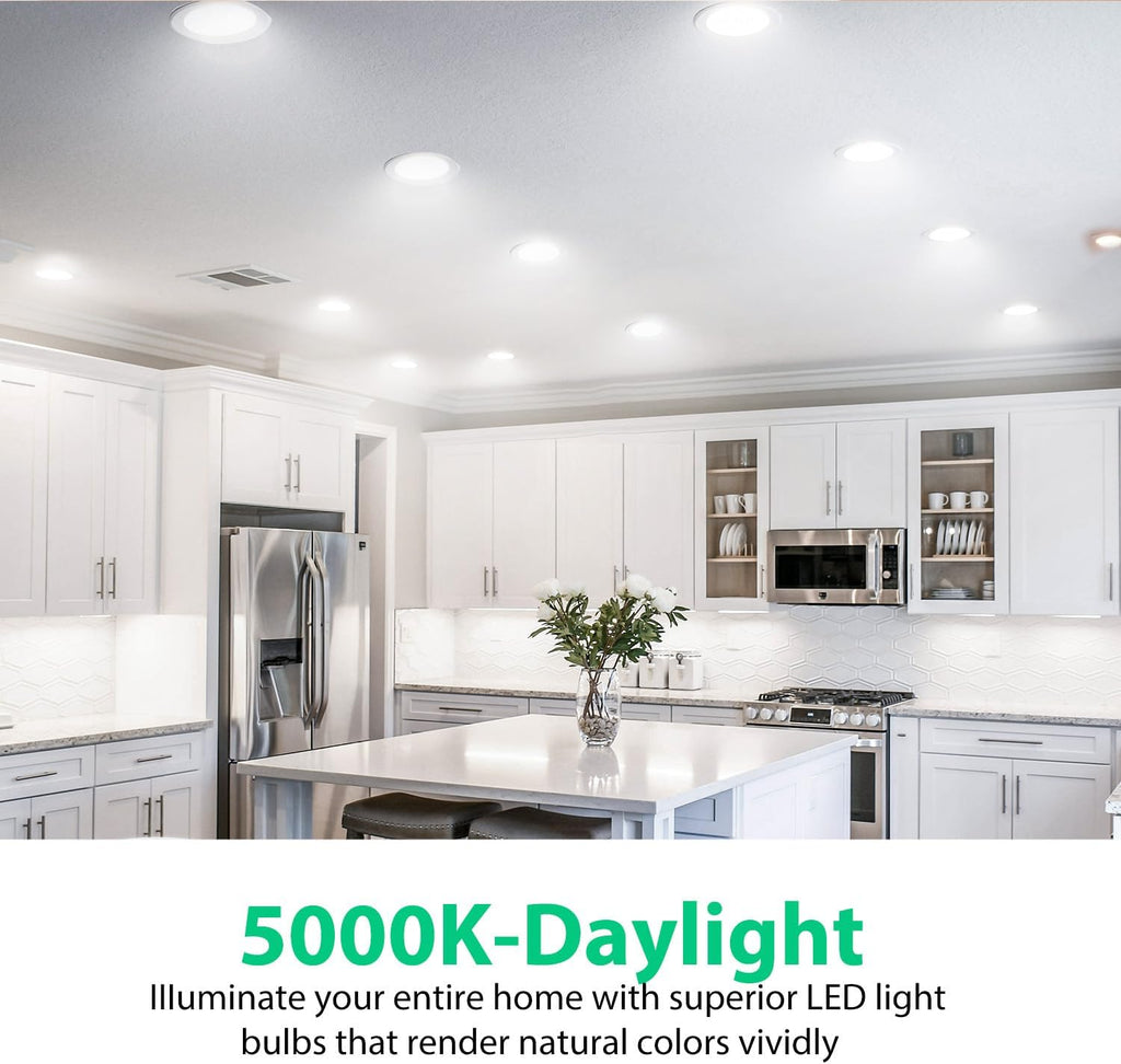 BR30 LED Light Bulbs Indoor Flood Light, 5000K Daylight White LED Bulb 65W Equivalent, Dimmable, E26 Base, 800LM