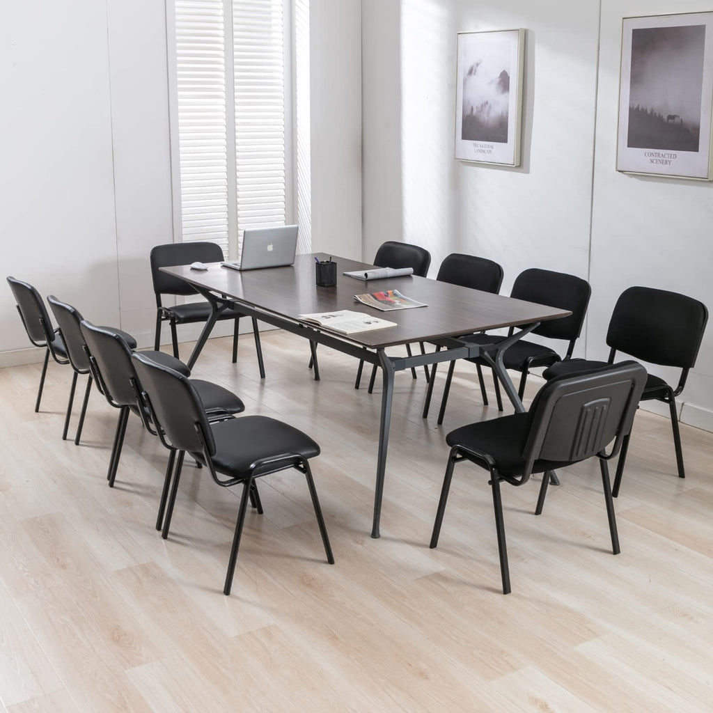 Leather Waiting Room Chairs Stackable Conference Room Chairs No Wheels Office Guest Chair for Reception School