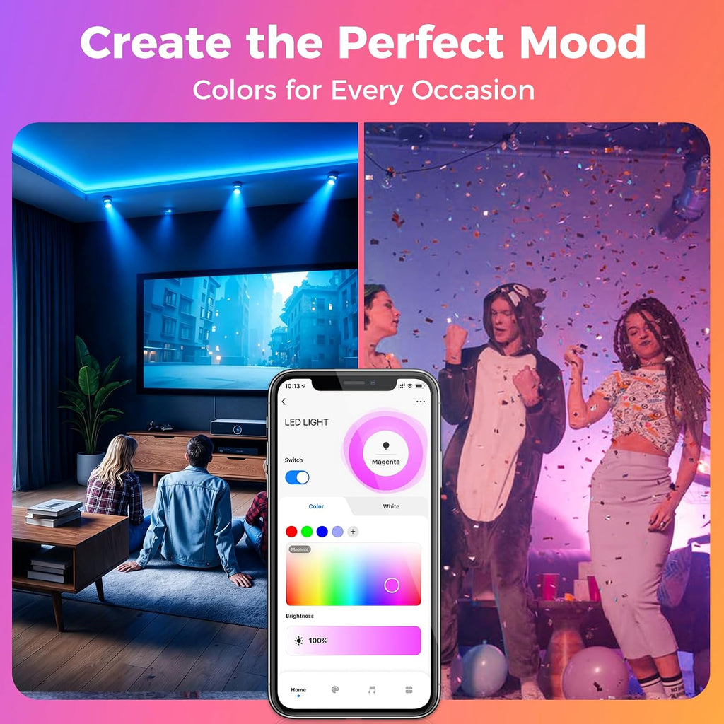 GU10 Smart LED Bulb, Color Changing, 50W Equivalent, 450LM, 4-Pack
