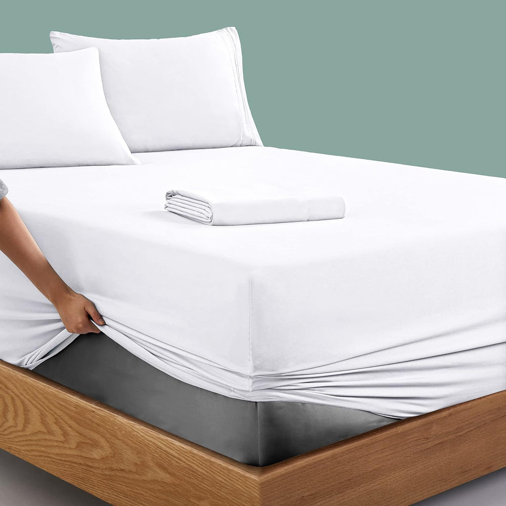 Extra Deep Pocket King Sheets - Hotel Luxury 1800 Thread Count Sheets & Pillowcases - Microfiber Bedding Set up to